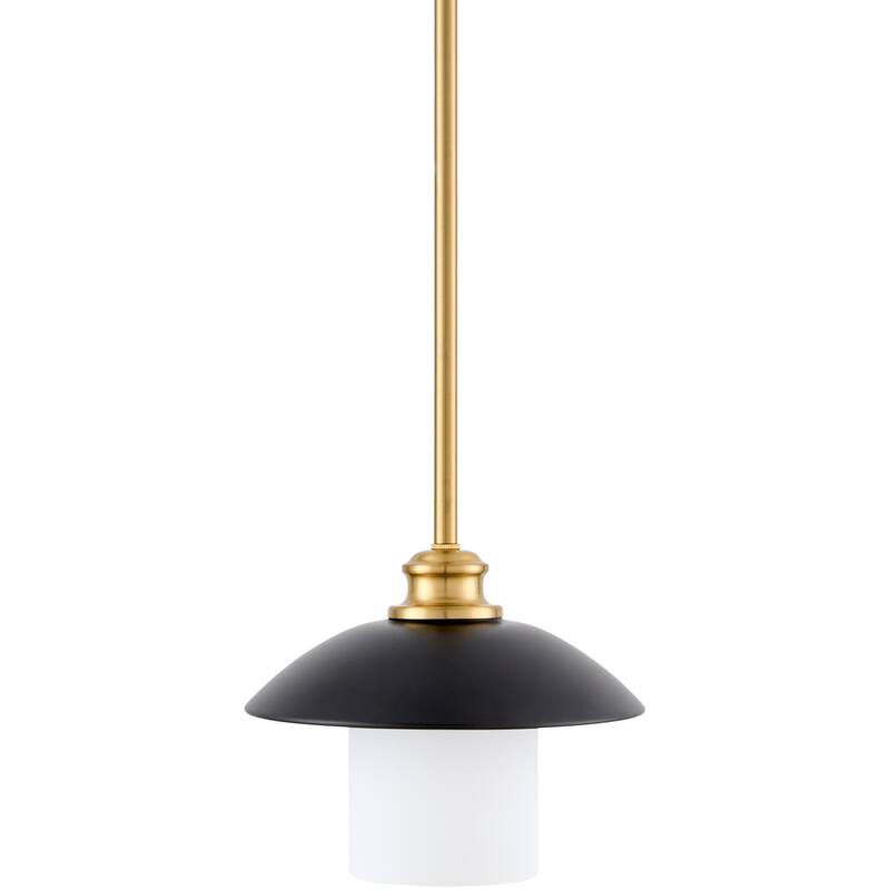 Livabliss Reus Traditional Pendant - 8"L x 8"W x 7"H - Brass/White