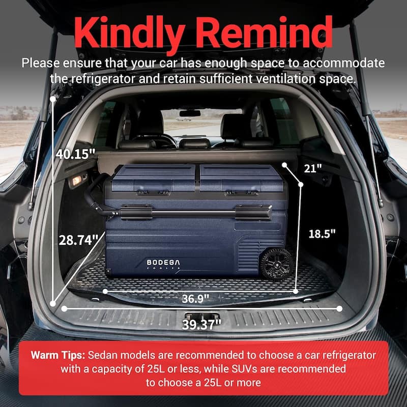 BODEGA Car Refrigerator,Dual Zone Cooler,Temp Independent,APP Control