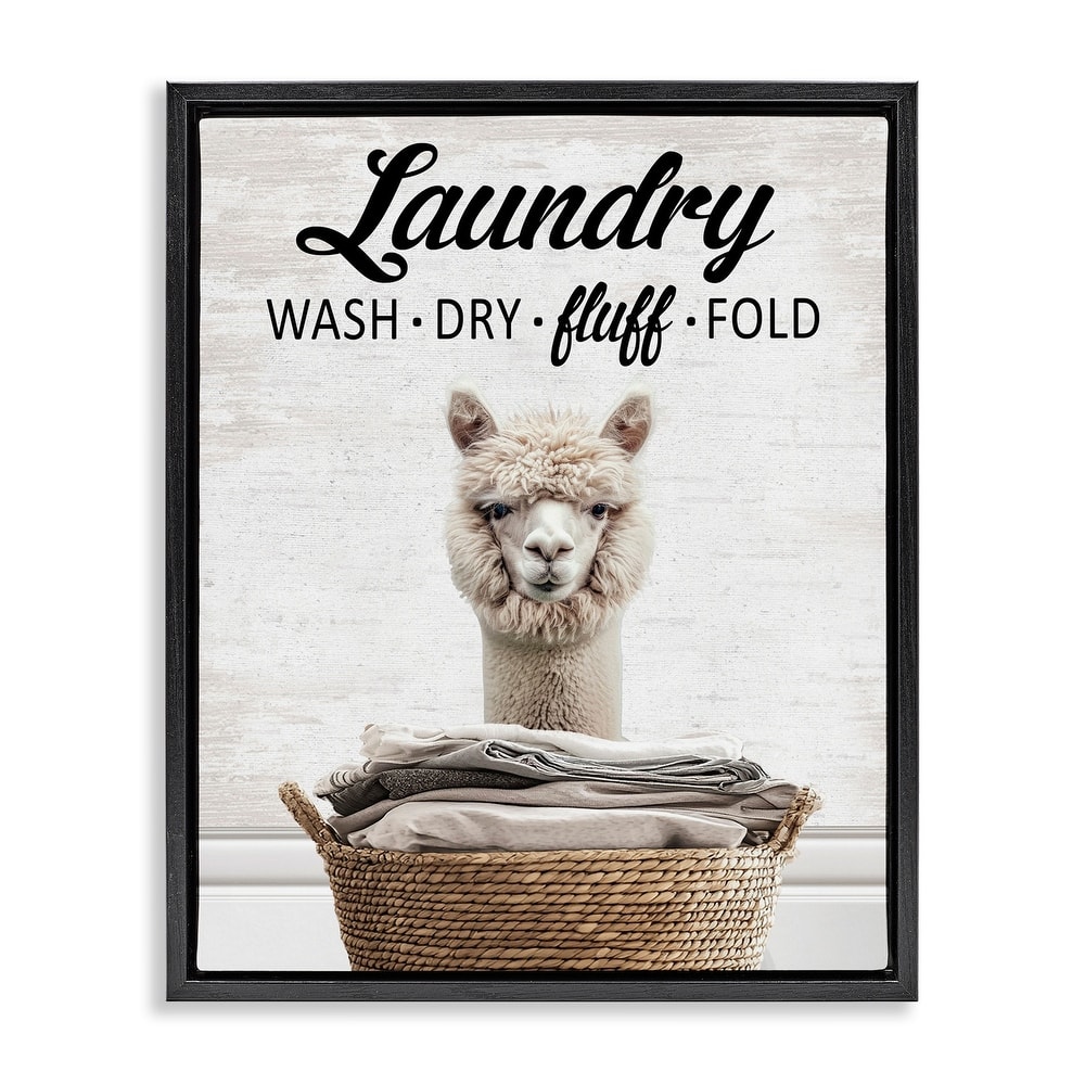 Stupell Wash Dry Fluff Laundry Framed Floater Canvas Wall Art Design By Lettered and Lined