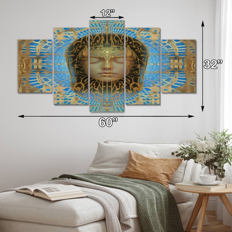Designart "Cityscape Collage V" Abstract Collages Multipanel Wall Decor set