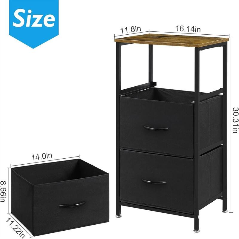 Nightstand with 3 Drawers