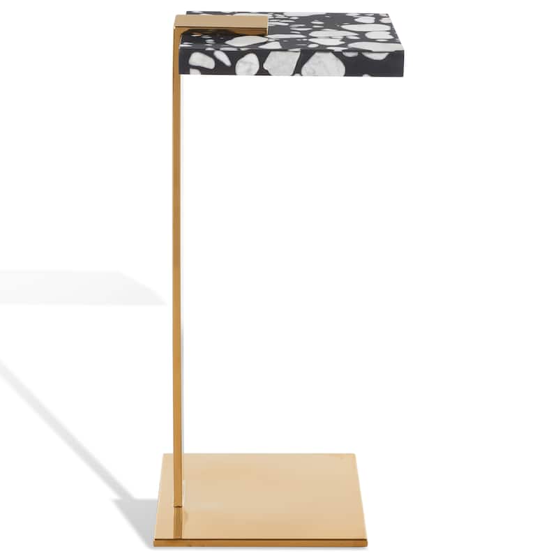 SAFAVIEH Couture Shiloh Acrylic Drink Table - 9.8" W x 9.8" L x 24" H - 10Wx10Dx24H - Black/Gold