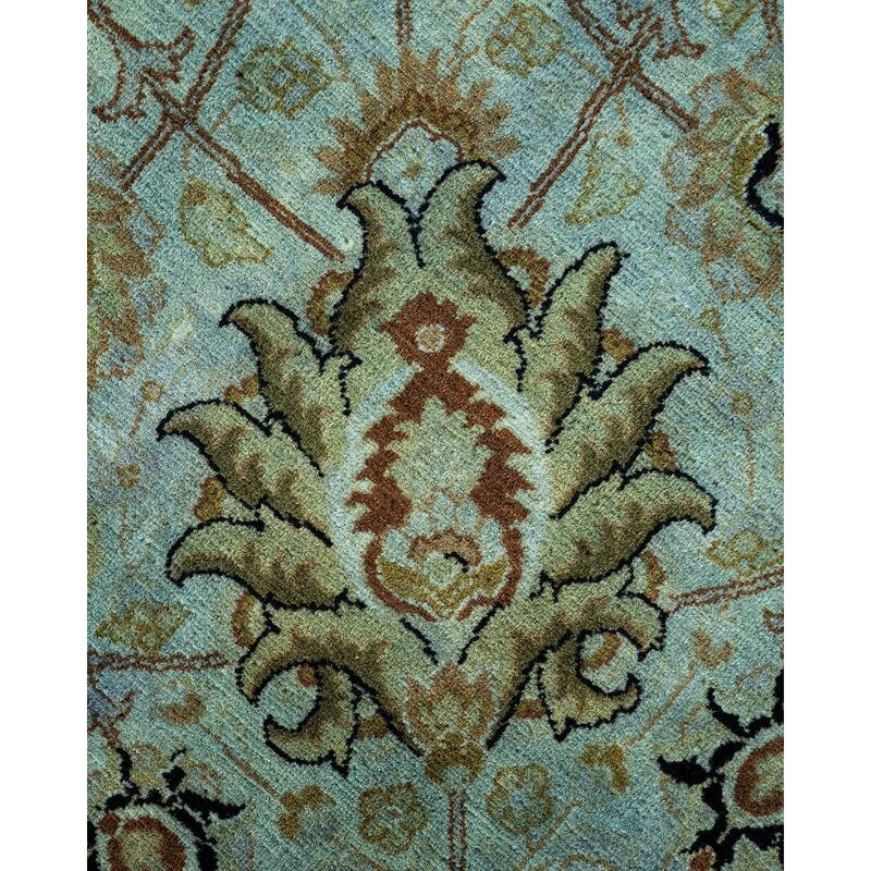 Overton Hand Knotted Wool Vintage Inspired Modern Contemporary Overdyed Gray Square Area Rug - 9' 1" x 9' 1"