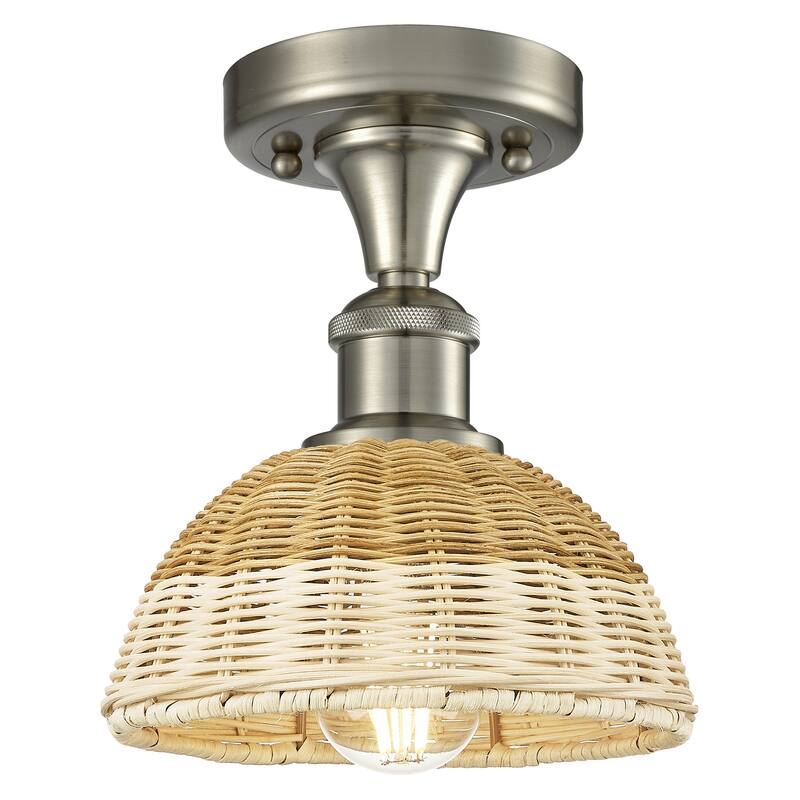 Innovations Lighting 516-1C-9-8 Bristol Natural II Semi-Flush Bristol - Brushed Satin Nickel / Natural