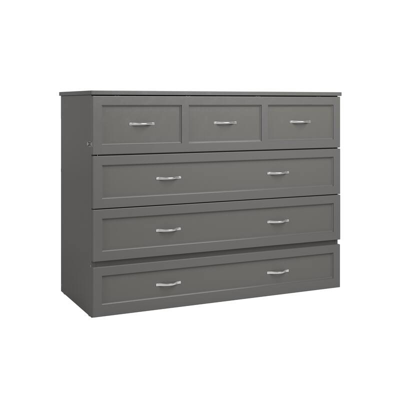 AFI Northfield Murphy Bed Chest with 6" Mattress, Storage Drawer & Built-In Charger