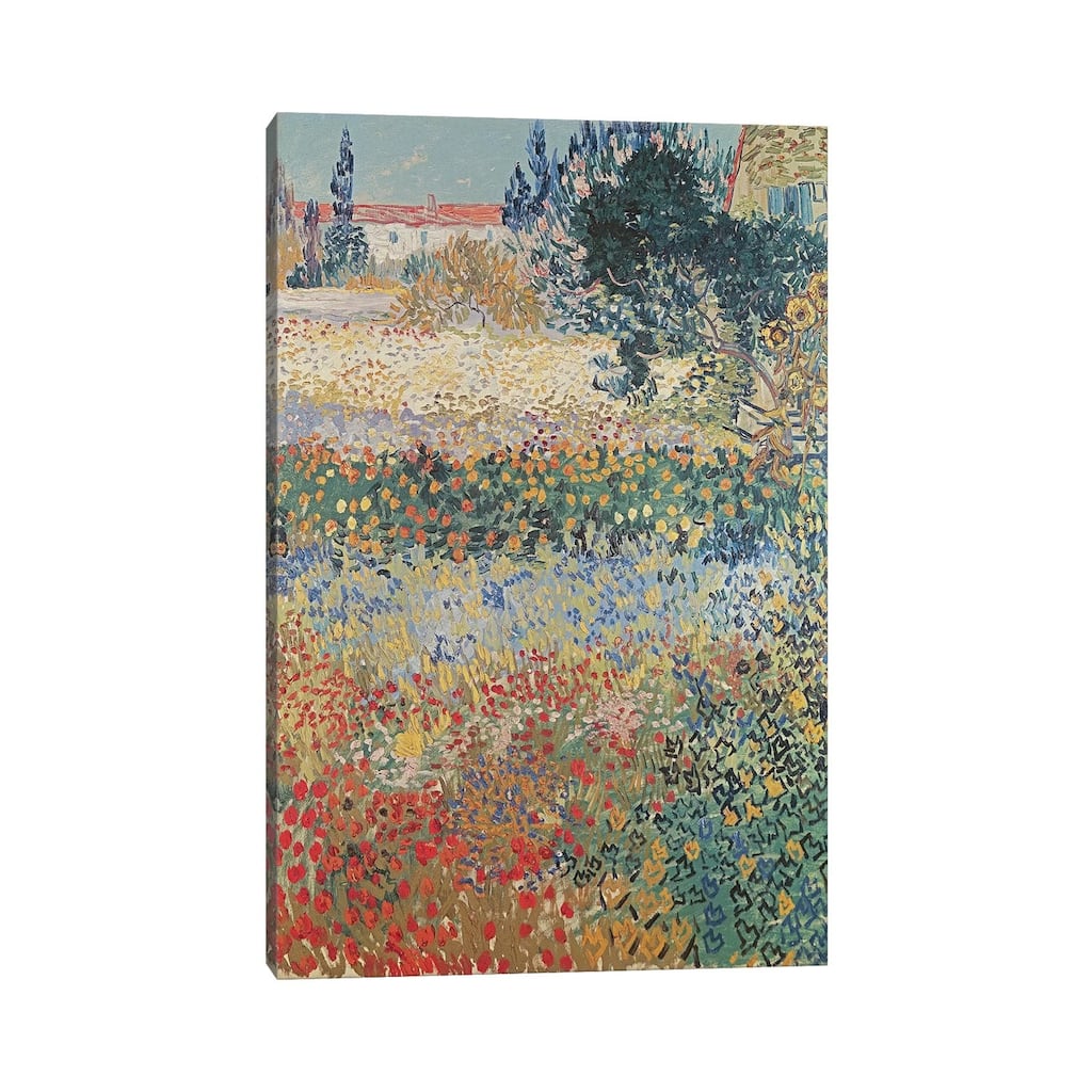 iCanvas "Garden in Bloom, Arles, July 1888 " by Vincent van Gogh Canvas Print