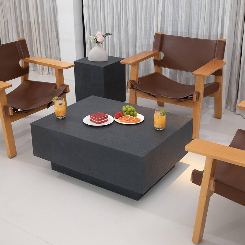 Elementi Outdoor Side Table Accent Table Coffee Table Concrete - 17.7 x 17 Inches