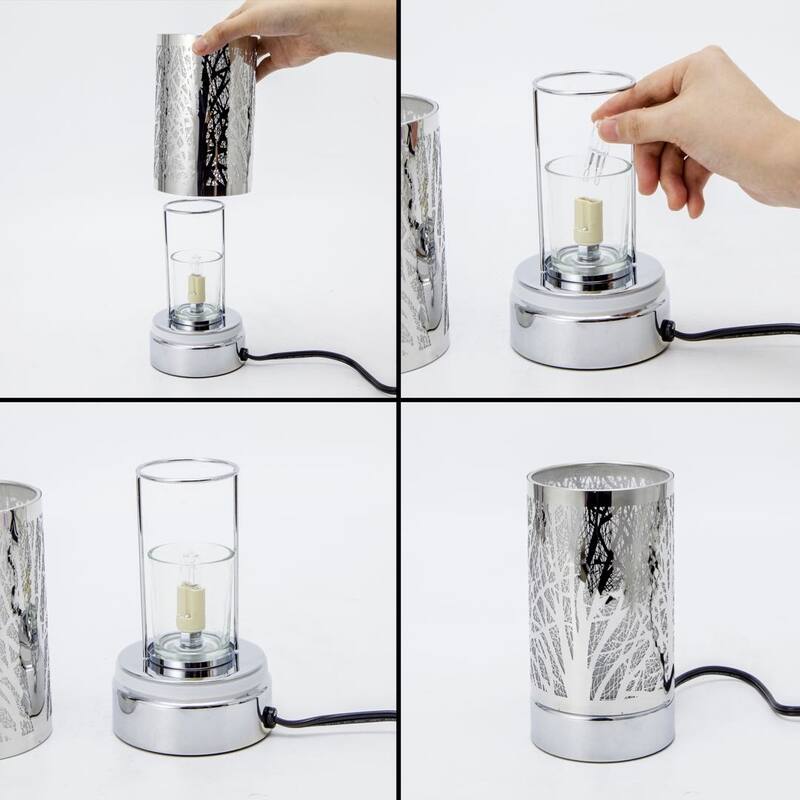 7" Touch lamp/Oil burner/Wax warmer - Silver Forest - 3.75*3.75*7