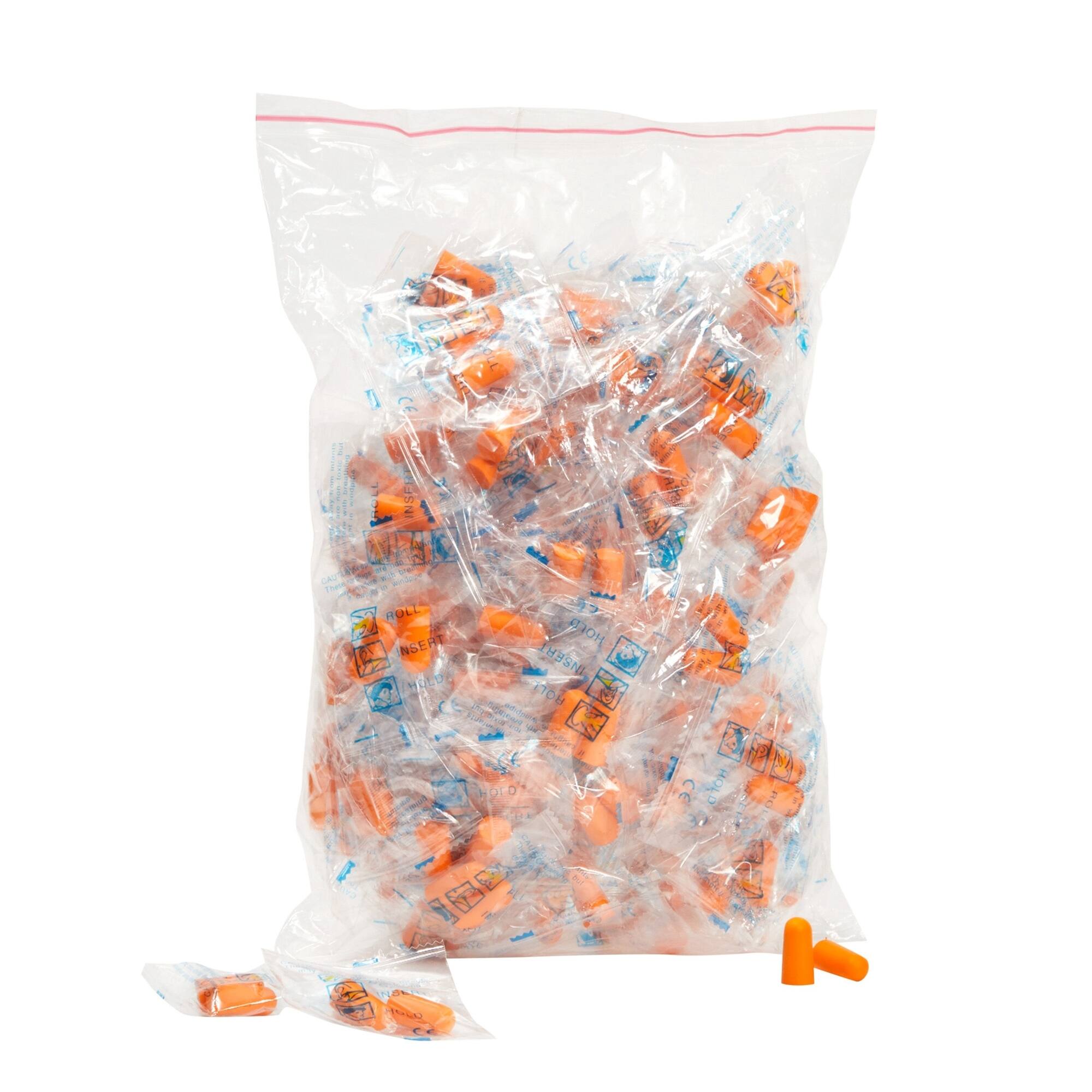 100 Pairs Individually Wrapped Disposable Ear Plugs for Sleeping, 0.5 x
