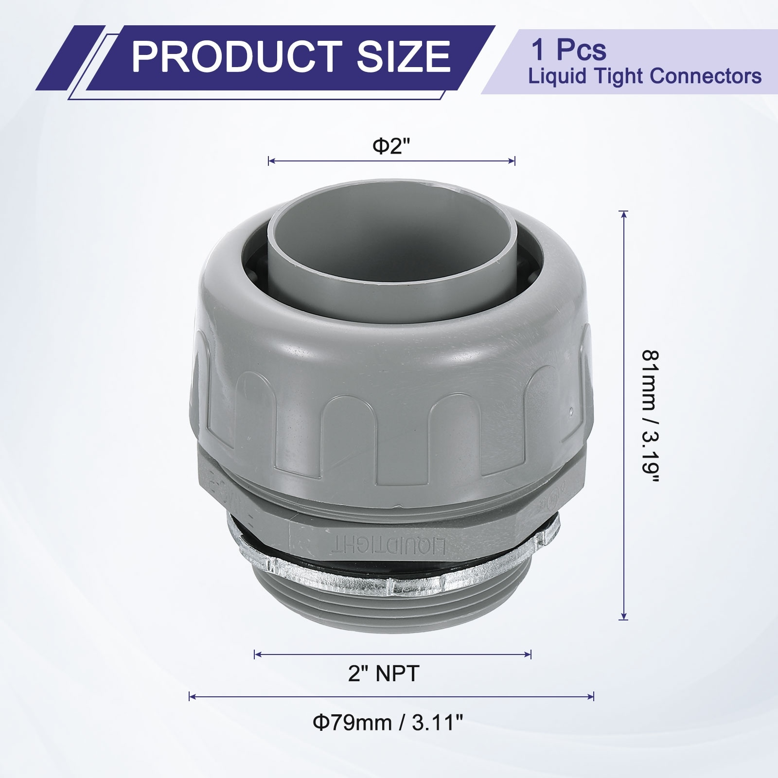 Nonmetallic Liquid Tight Connector, Plastic Flexible Conduit Fitting for Conduit, Pipe Tube Connection and Leakproof
