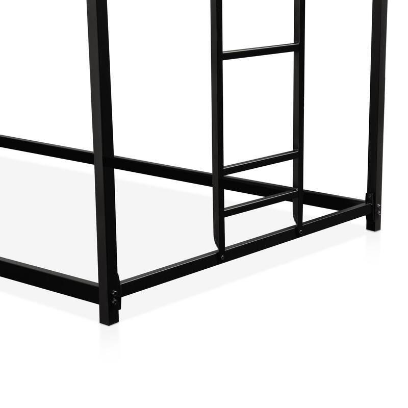 Furniture of America Jackson Modern Metal Twin over Twin Low Profile Bunk Bed with Reversible Ladder