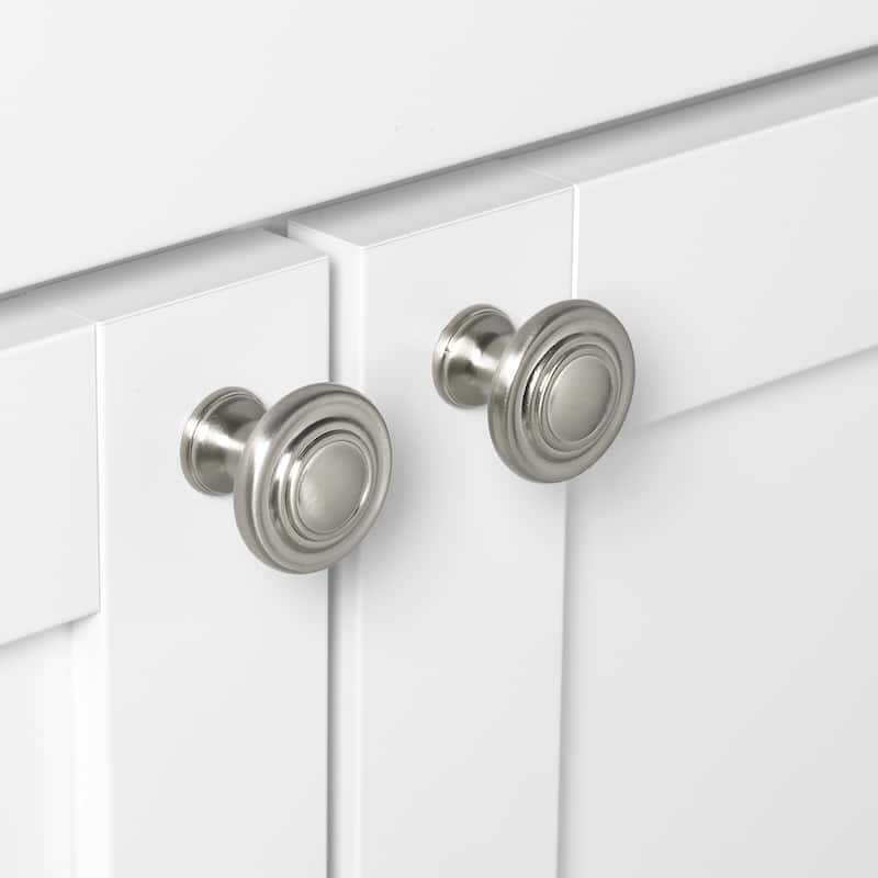 GlideRite1.25-inch Satin Nickel Classic 3-Ring Round Cabinet Knobs (Case of 25)