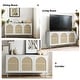 preview thumbnail 17 of 35, Ulysses Farmhouse 56"W Storage 3-Door Rattan Sideboard with Adjustable Shelves by HULALA HOME