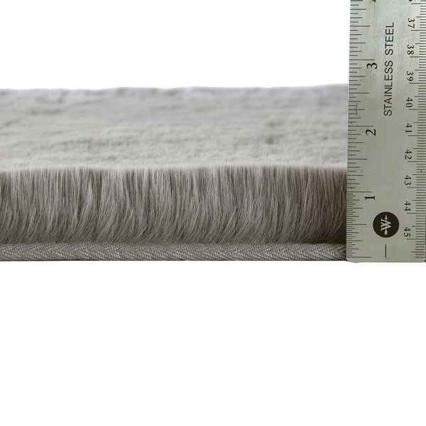 dimension image slide 4 of 11, Fake Fur Bath Mat - 21x34-Inch Machine Washable Nonslip Small Rug for Bathroom, Hallway, or Kitchen by Home-Complete
