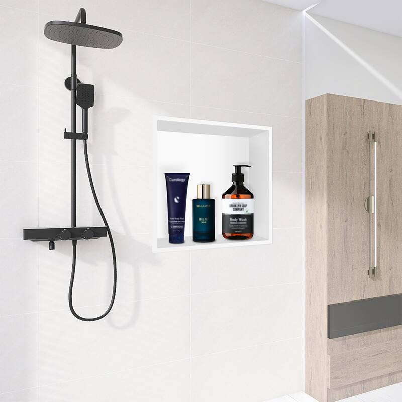 WIZ 12-inch W x 12-inch H x 4-inch D Stainless Steel Shower Niche - N/A