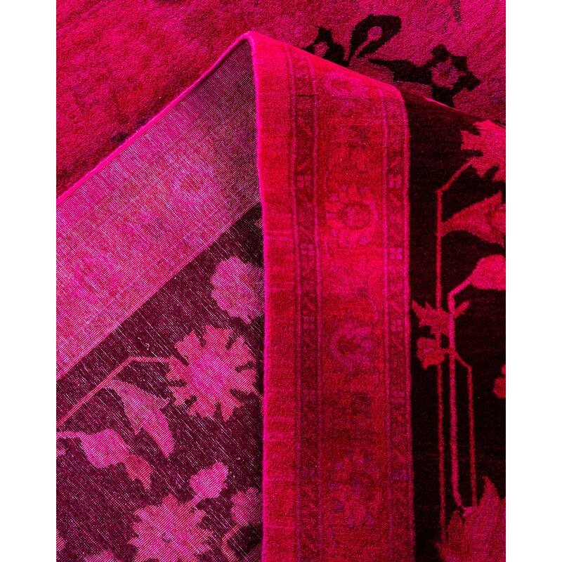 Overdyed, One-of-a-Kind Hand-Knotted Area Rug - Pink - 10' 1" x 17' 10"