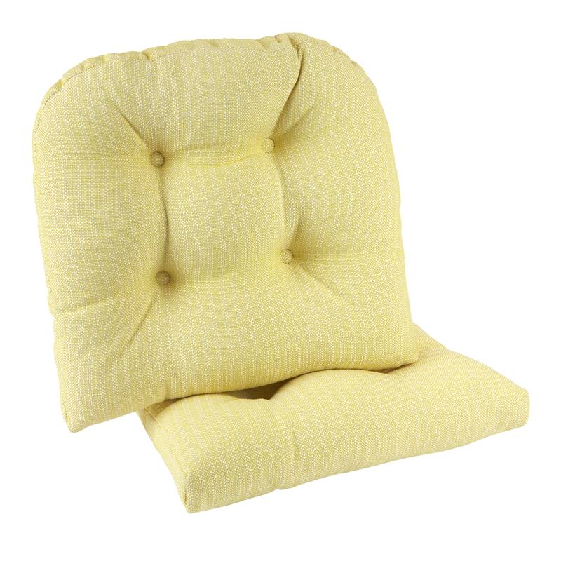 Klear Vu Gripper Omega Extra Large Dining Room Chair Cushion Set - Yellow - Set of 2