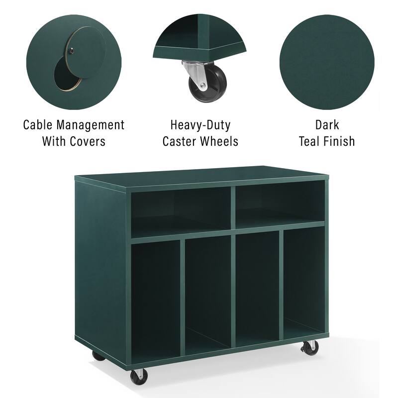 Crosley Carlo Rolling Record Storage Console