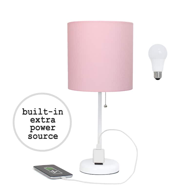 Simple Designs 9.5" Desk Lamp with Charging Outlet and LED Bulb Included - 19.50