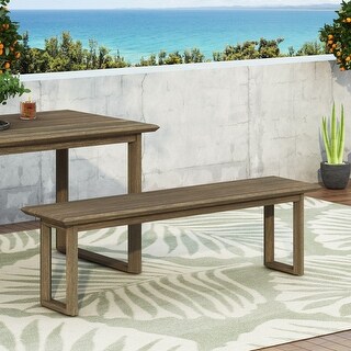 Nibley Outdoor Acacia Wood Outdoor Dining Bench by Christopher Knight Home