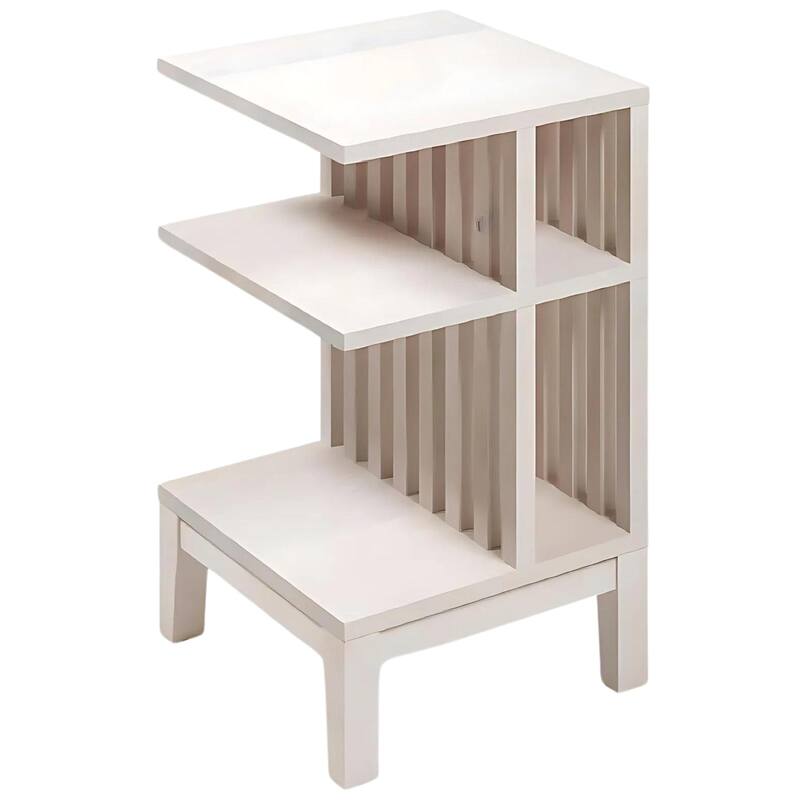 Nightstand set of 2 Whitewash Solid Beech Wood for Bedroom, Livingroom