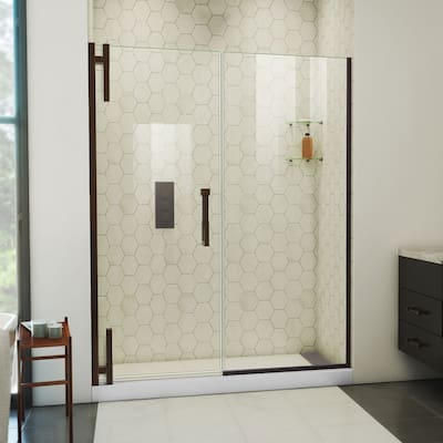 DreamLine Ascend 58 1/2-59 1/2 in. W x 72 in. H Frameless Pivot Shower Door in Oil Rubbed Bronze