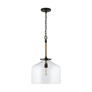 Corde 1-light Hanging Pendant w/ Clear Seeded Glass