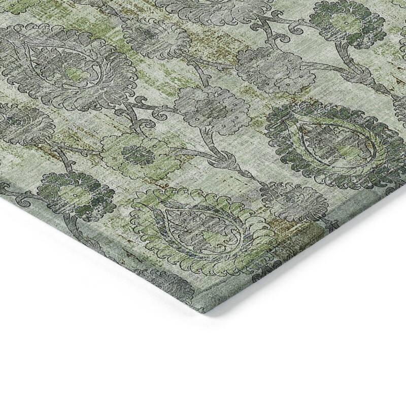 HomeRoots Damask Transitional Rectangle Outdoor Rug