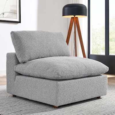 Commix Down Filled Overstuffed Boucle Fabric Armless Chair