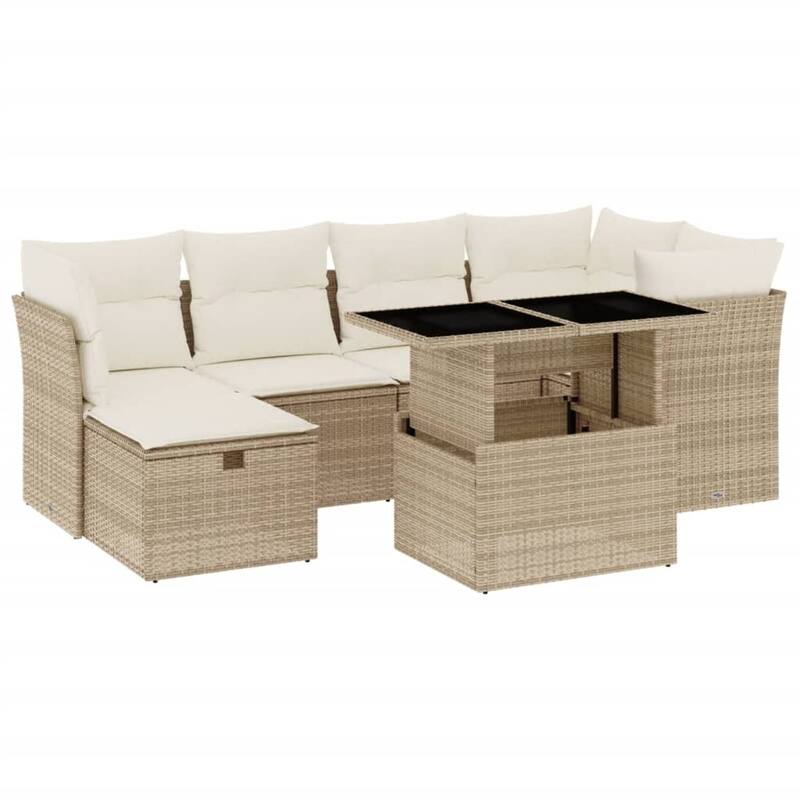 7 Piece Outdoor Sofa Set with Cushions - 21.7 x 39.4 x 28.7 in