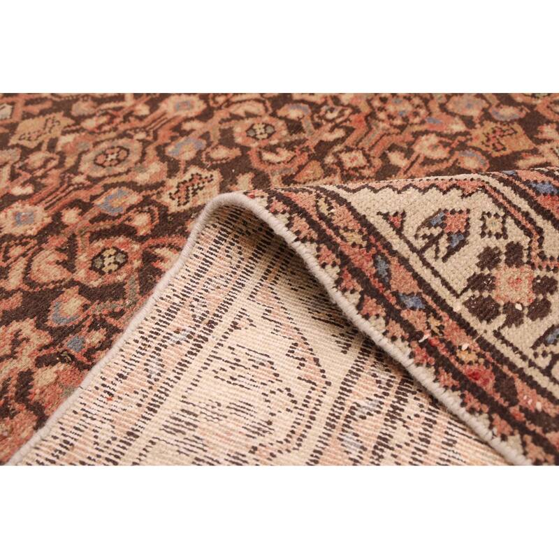 ECARPETGALLERY Hand-knotted Antalya Vintage Dark Brown Wool Rug - 3'9 x 11'0