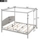 preview thumbnail 4 of 15, 83.9"L Wood Canopy Bed Platform Bed with Headboard and Support Legs,King Size