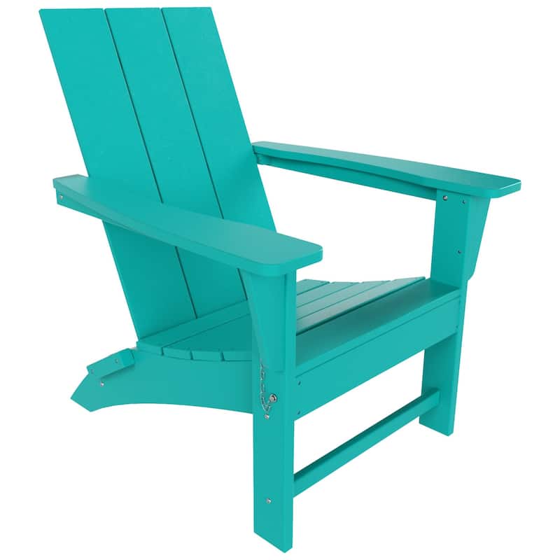 Shoreside Modern Eco-Friendly All Weather Commercial-Residential Folding Adirondack Chair - Turquoise