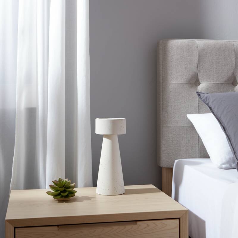 Pottery Taper Holder Cylindrical Top and Conical Base Design for Home - 4" x 4" x 10"