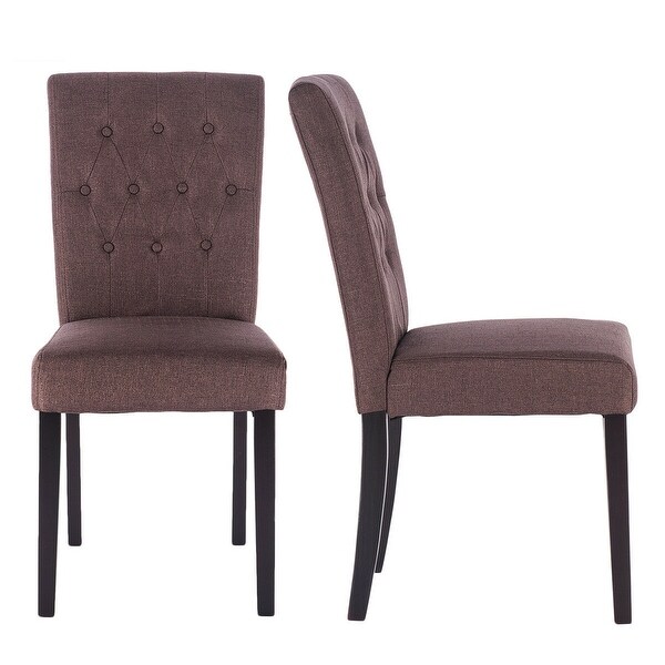Shop Costway Set of 2 Fabric Dining Chair Armless Accent ...