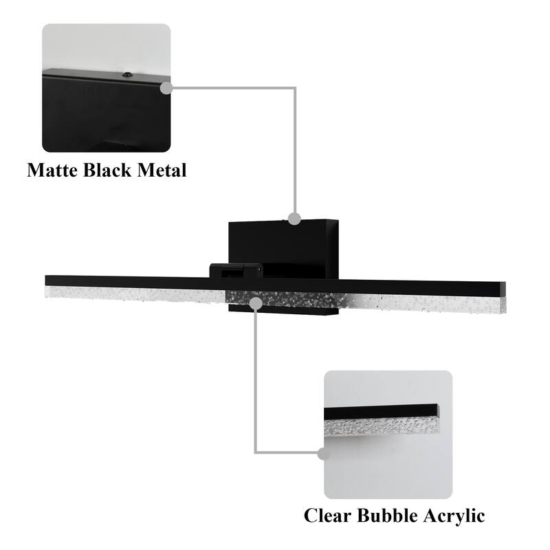 ExBrite Bathroom LED Vanity Wall Light - Black
