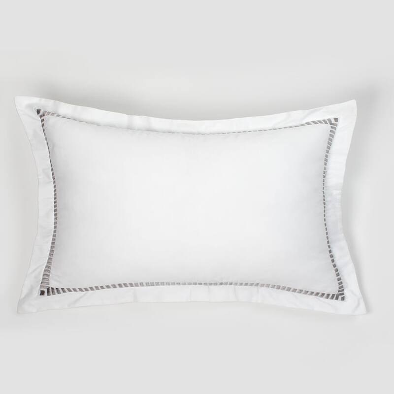 Savona Rayon Velvet, White/Grey, Sham