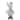 12-Inch Gray and White Standing Tabletop Moose Christmas Figure - 12"