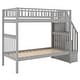 preview thumbnail 8 of 7, Gray Twin over Twin Bunk Bed with Trundle and Storage