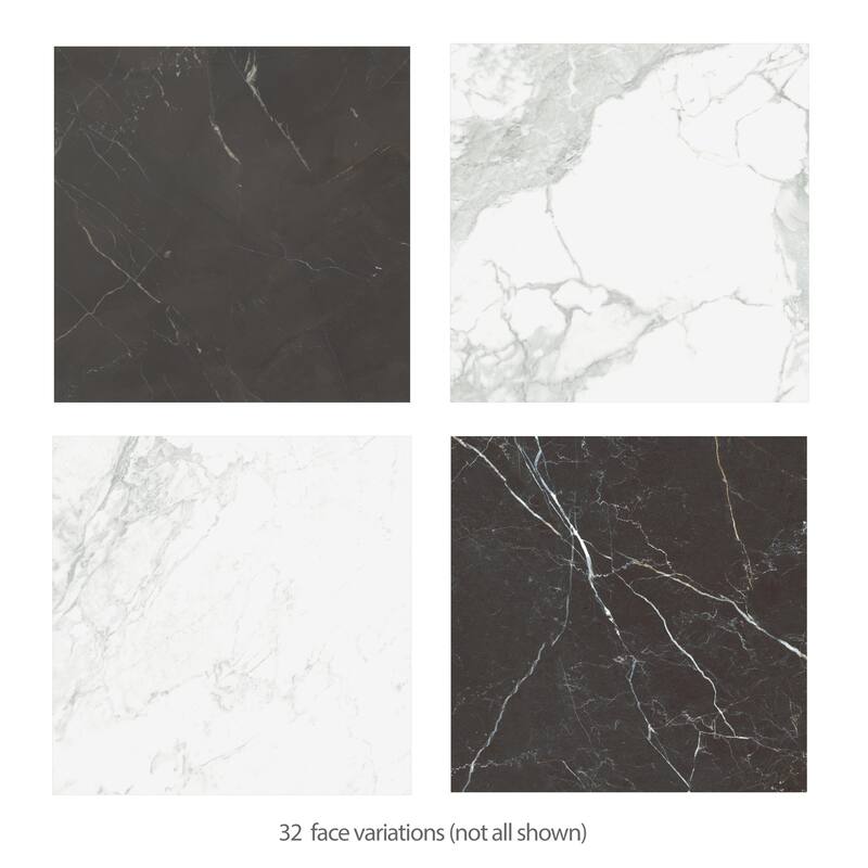 Merola Tile Reve Checker Blanc with Noir 23-1/2" x 23-1/2" Porcelain Floor and Wall Tile