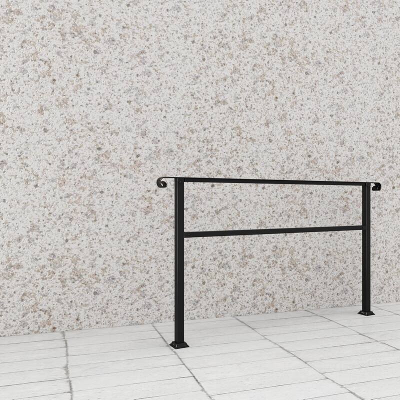 Sturdy Wrought Iron Handrail Ideal for Gardens, Porches, and Home Use