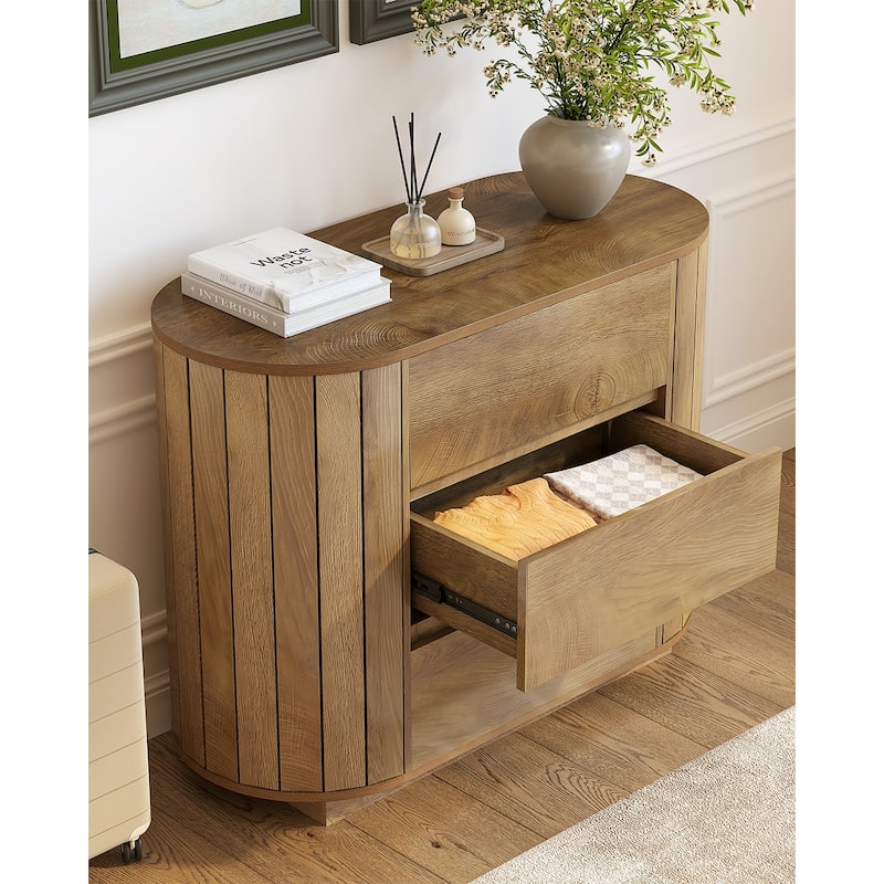 Oversized Wood Nightstand, Night Stand with 3 Drawers, End Table Modern Dresser for Living Room, Bedroom, Entryway