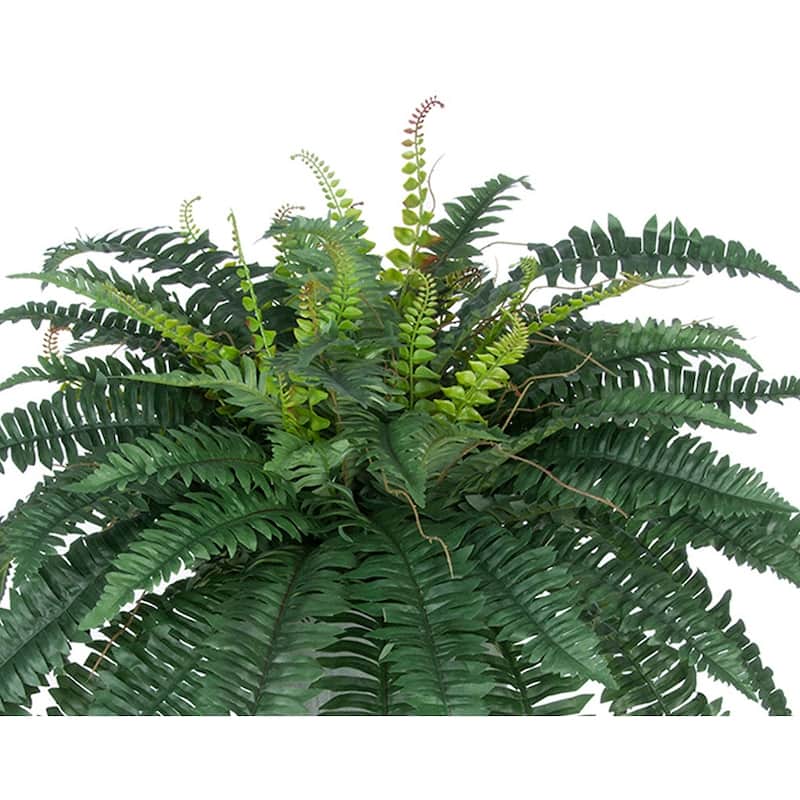 Faux Fern in Galvanized Southern Farm Bucket