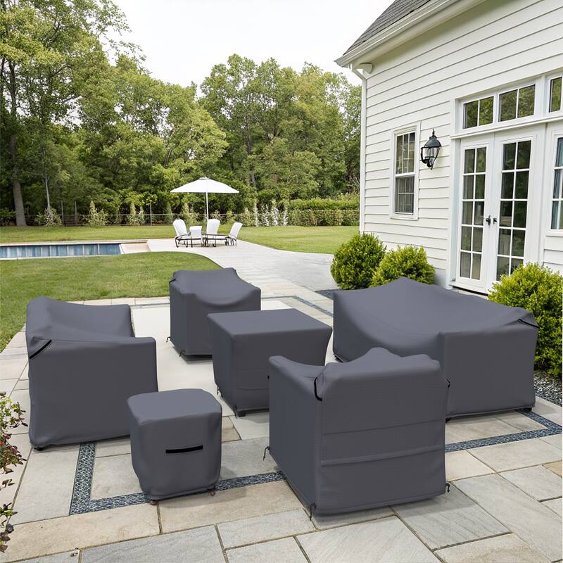 Michigan Waterproof Outdoor Patio Furniture Seating Group Cover ( Set of 6 ) - 33 x 77 x 30