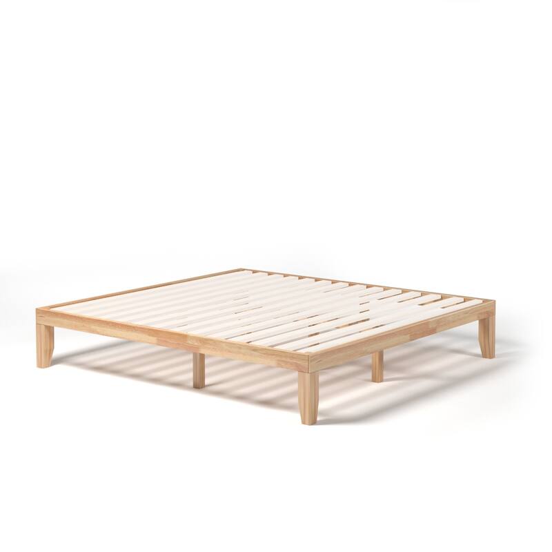 Costway King Size 14'' Wooden Bed Frame Mattress Platform Wood Slats