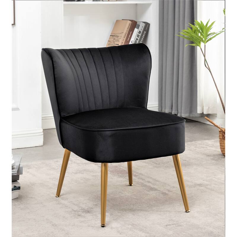 Sauter 23.2" Wide Mid-Century Modern Microfiber Accent Chair - Black