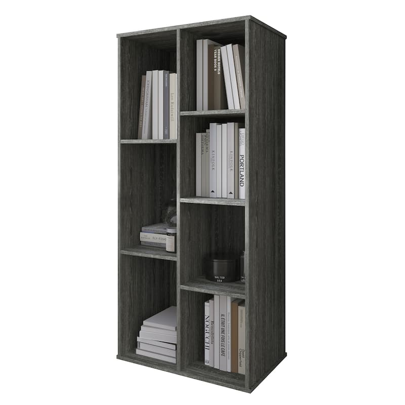 CraftPorch Simple Wooden Seven Cubby Shelves Bookcase