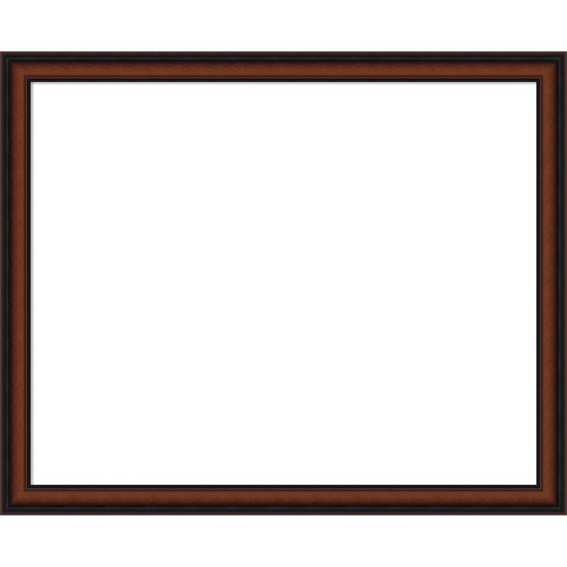 Amanti Art Cyprus Walnut Narrow Framed Dry Erase Magnetic Board
