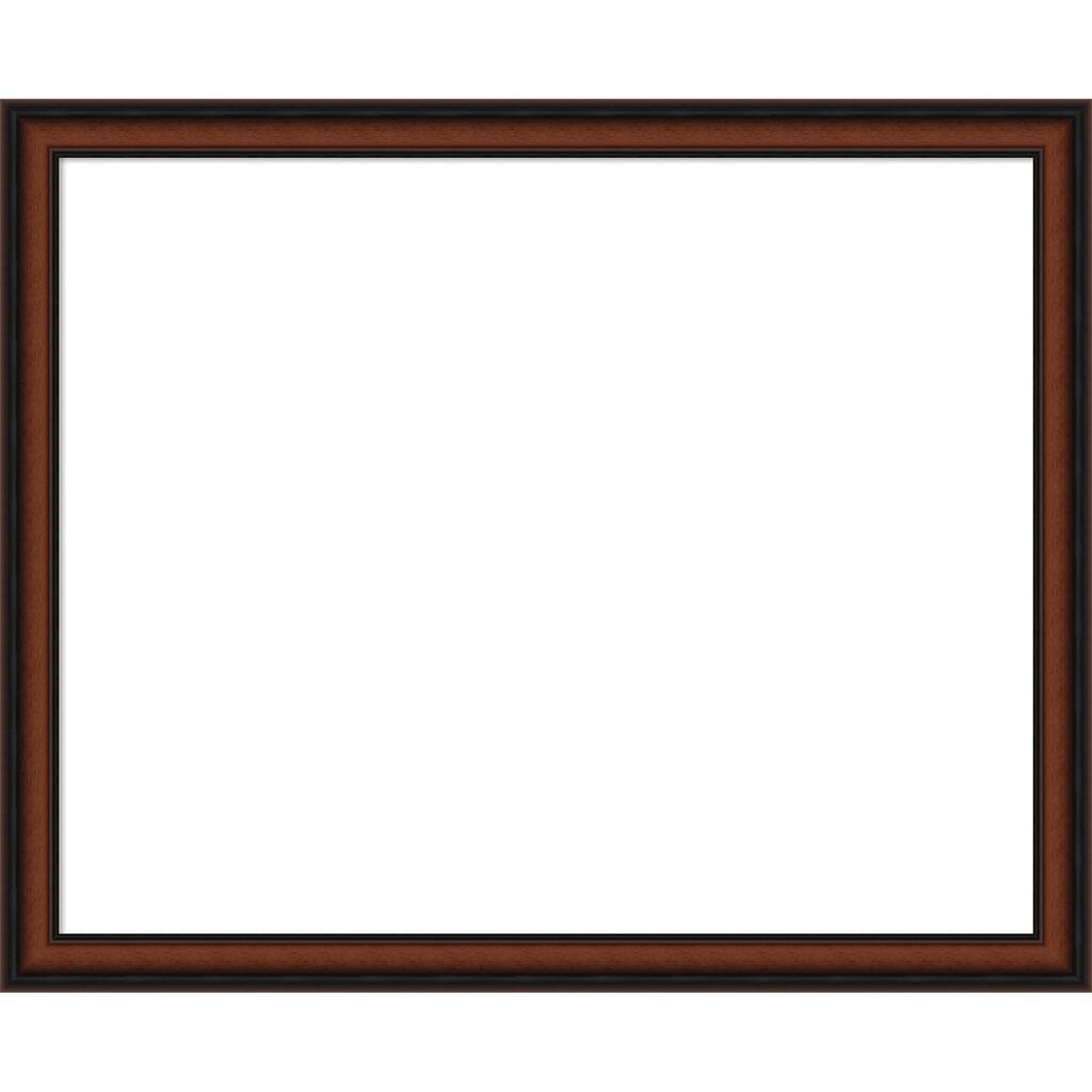 Amanti Art Cyprus Walnut Narrow Framed Dry Erase Magnetic Board