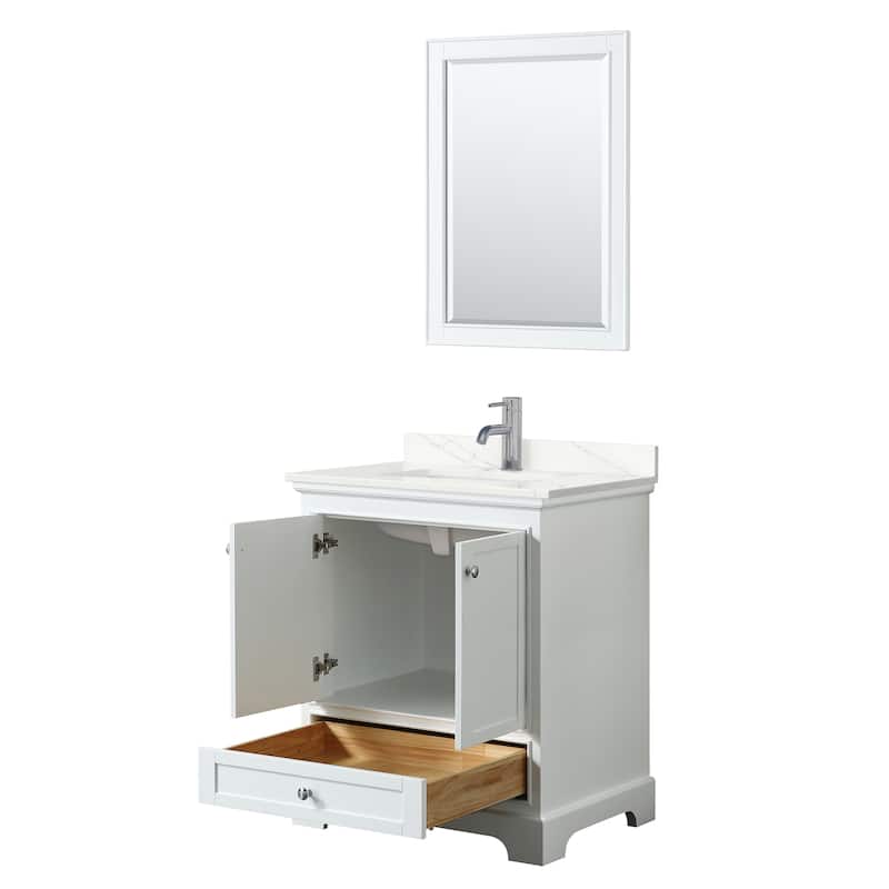 Deborah 30-inch Single Vanity, Quartz Top, 24-inch Mirror